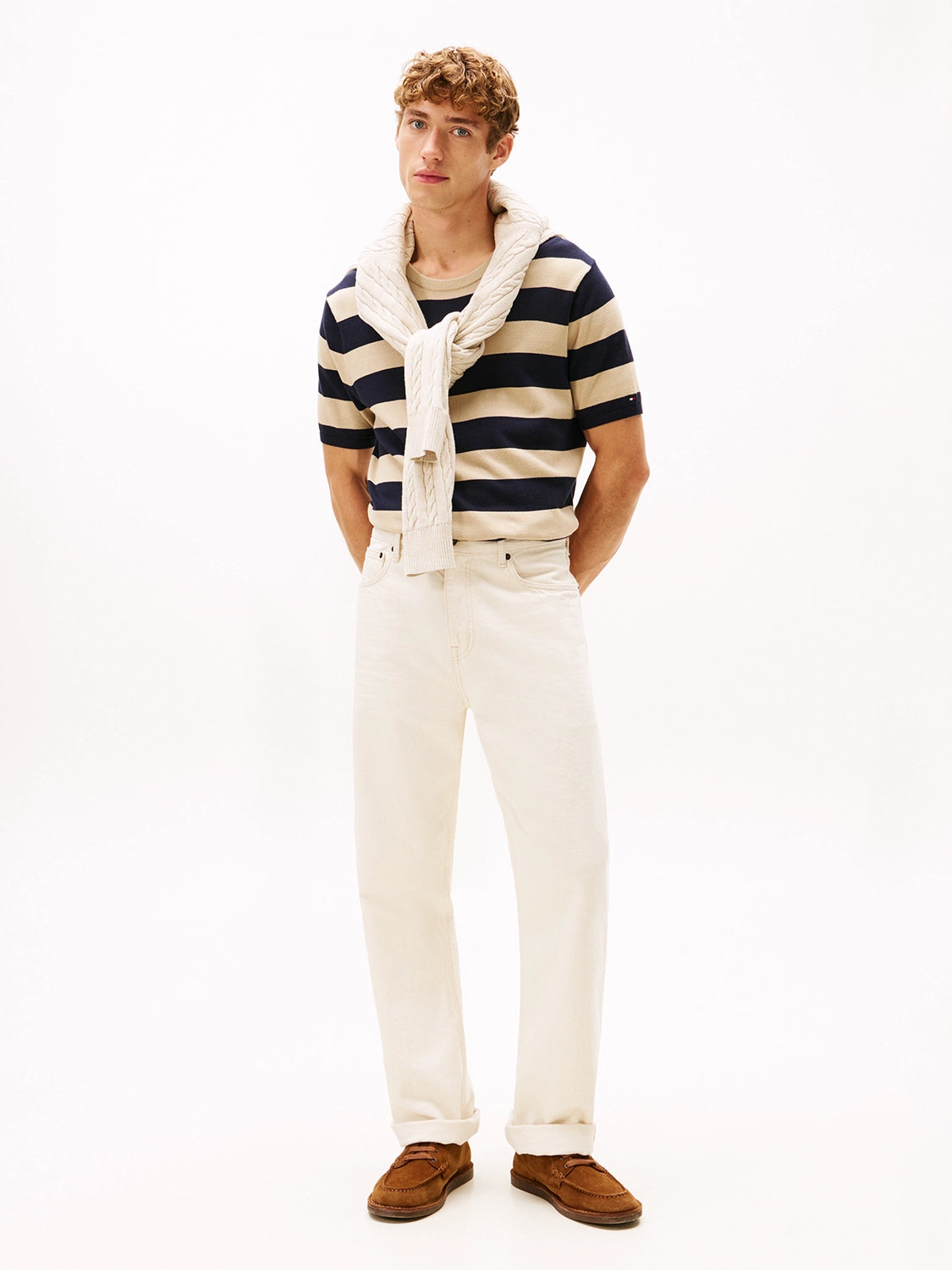 TOMMY HILFIGER ESSENTIAL STRIPE COTTON S/S CREWNECK KNIT MW0MW41950