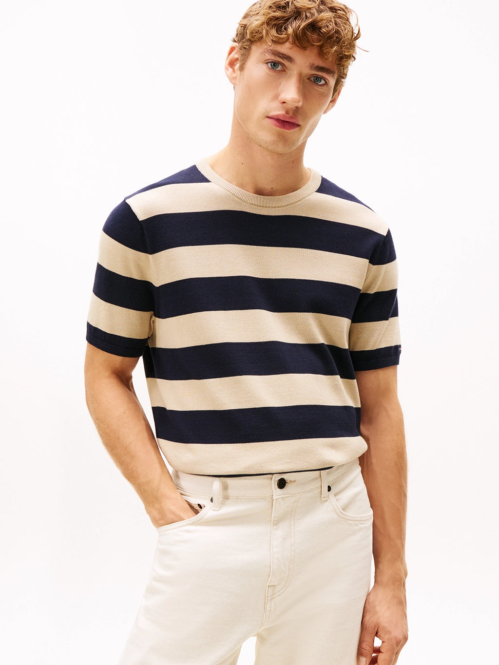 TOMMY HILFIGER ESSENTIAL STRIPE COTTON S/S CREWNECK KNIT MW0MW41950