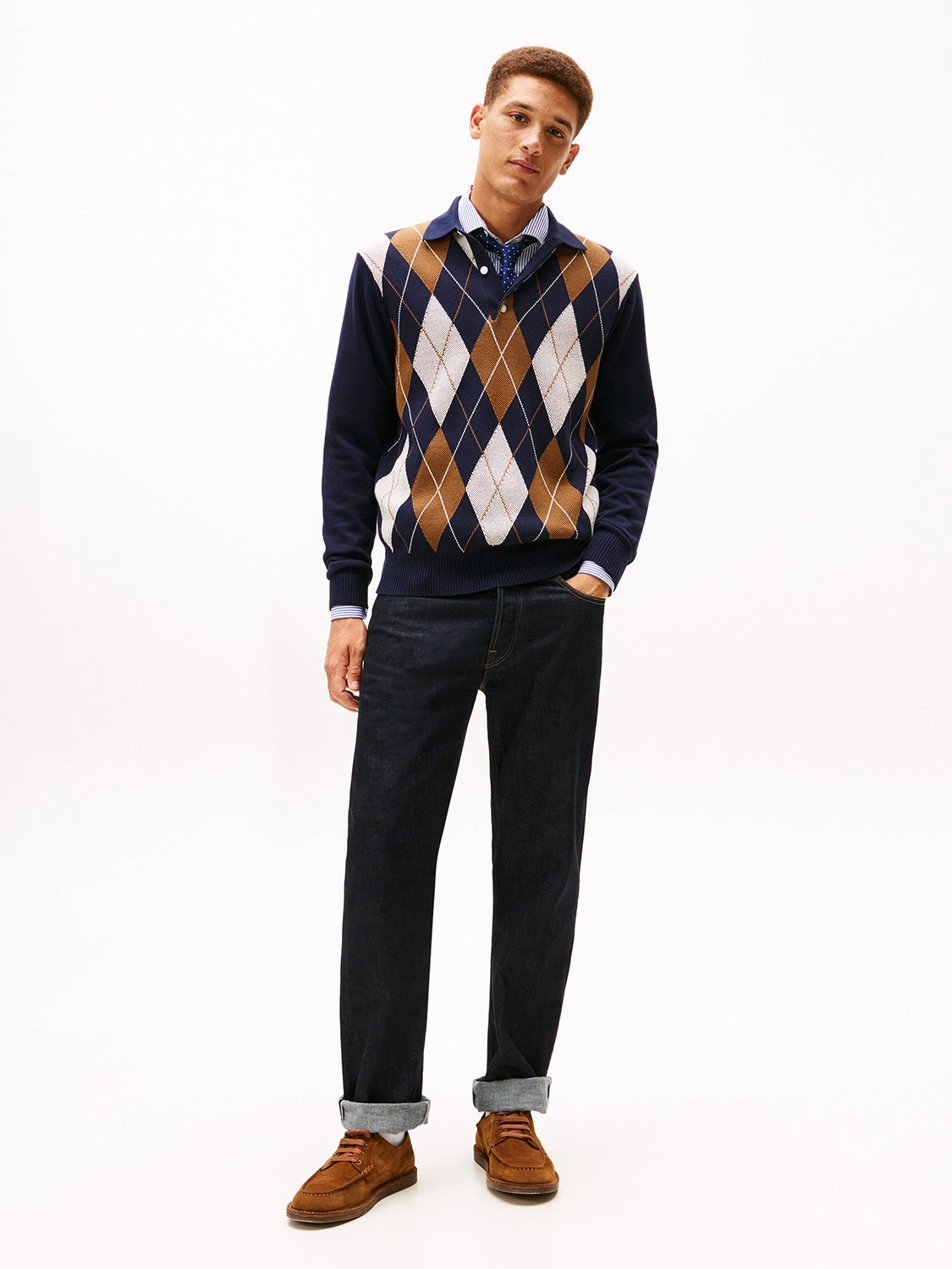 TOMMY HILFIGER ARGYLE L/S RUGBY KNIT MW0MW42614