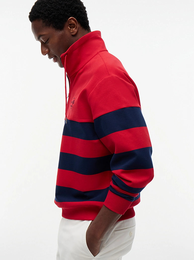 TOMMY HILFIGER NAUTICAL BLOCK STRIPE 1/4 ZIP SWEATSHIRT MW0MW43190