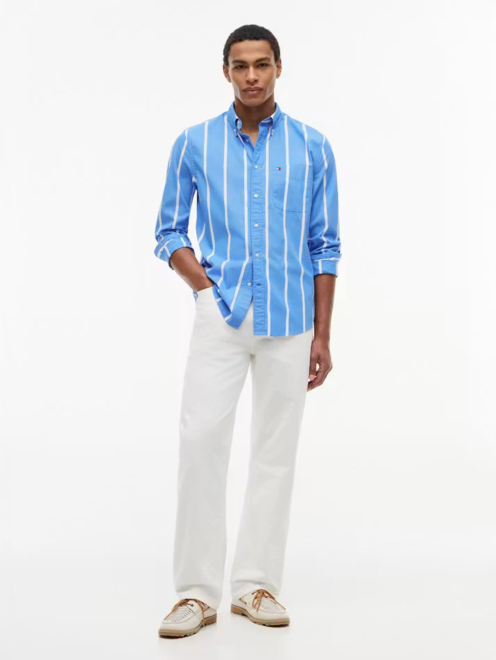 TOMMY HILFIGER SPACE STRIPE POPLIN L/S SHIRT MW0MW43304