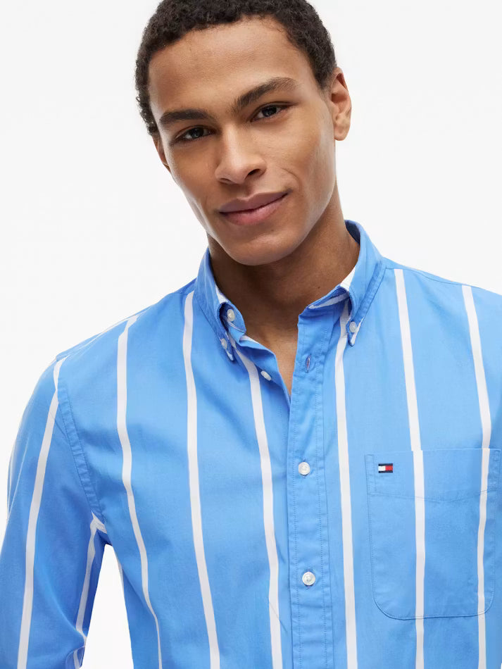TOMMY HILFIGER SPACE STRIPE POPLIN L/S SHIRT MW0MW43304