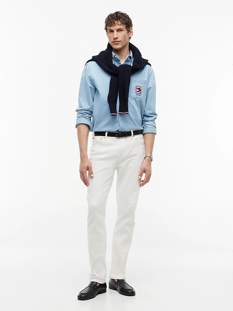 TOMMY HILFIGER AMERICANA DENIM EMB L/S SHIRT MW0MW44268