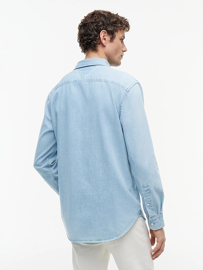 TOMMY HILFIGER AMERICANA DENIM EMB L/S SHIRT MW0MW44268