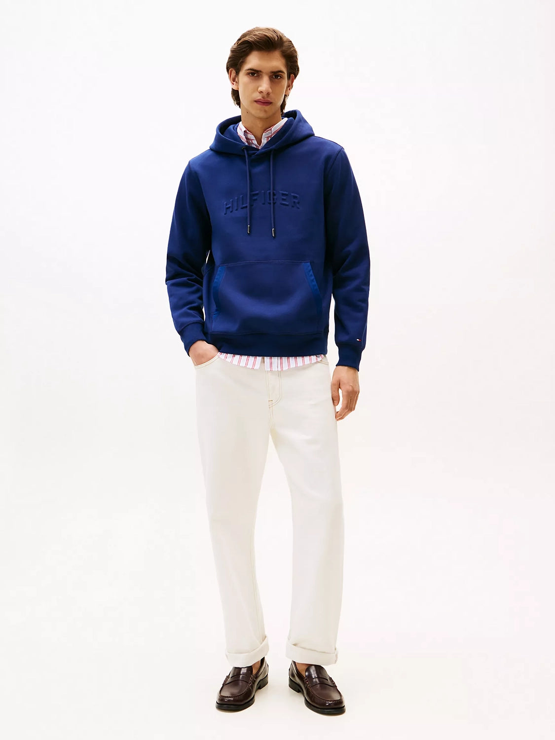 TOMMY HILFIGER ARCH EMBOSSED HOODED SWEATSHIRT MW0MW39402