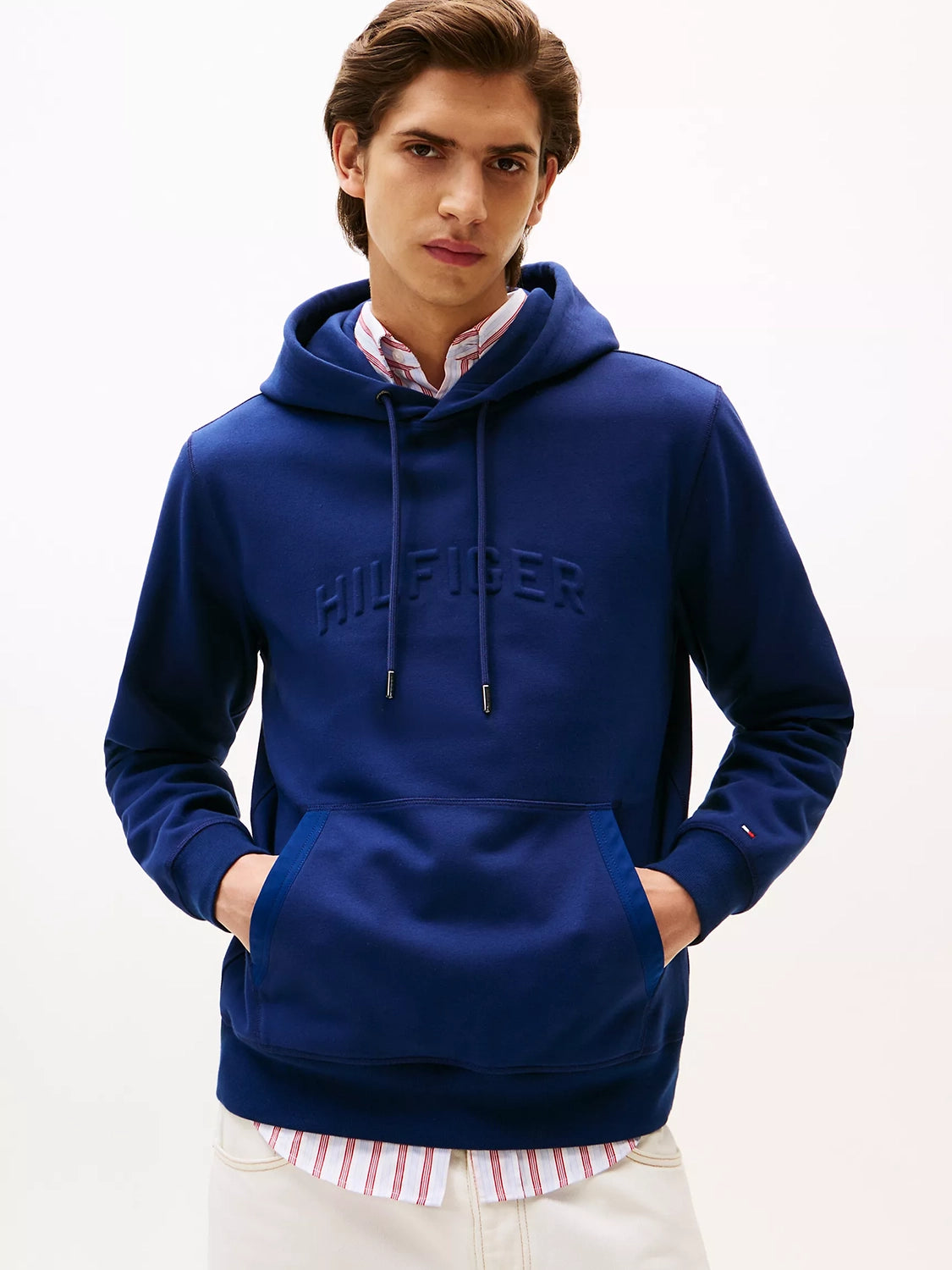 TOMMY HILFIGER ARCH EMBOSSED HOODED SWEATSHIRT MW0MW39402