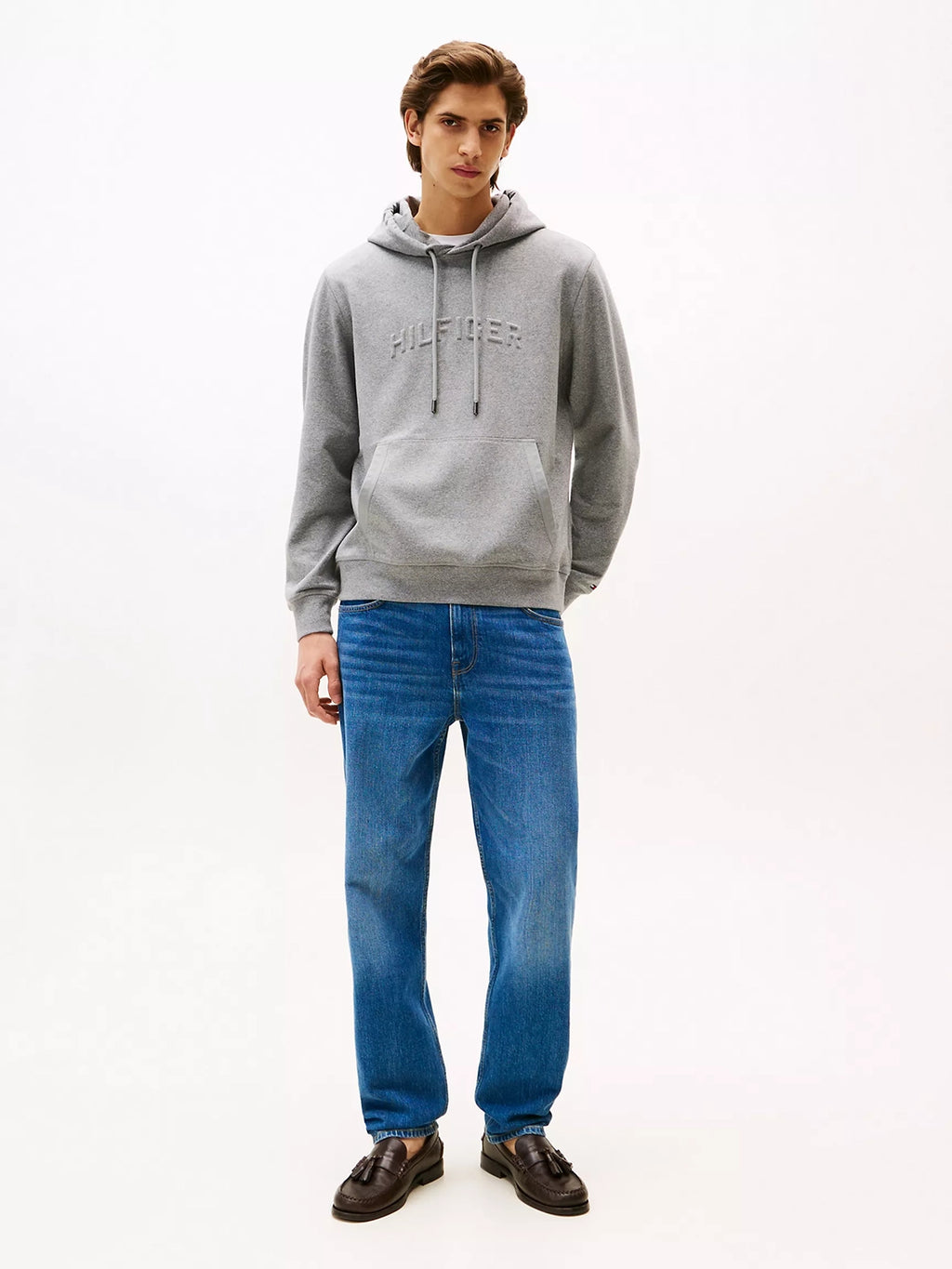 TOMMY HILFIGER ARCH EMBOSSED HOODED SWEATSHIRT MW0MW39402