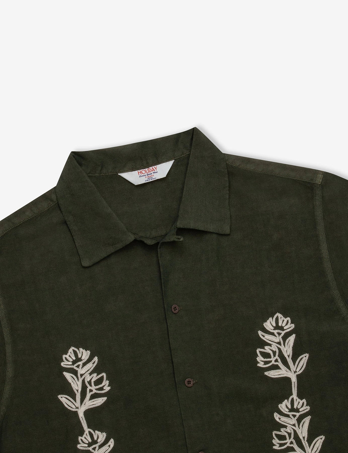 MR SIMPLE HUCK EMBROIDERED LINEN BLEND S/S SHIRT M043305