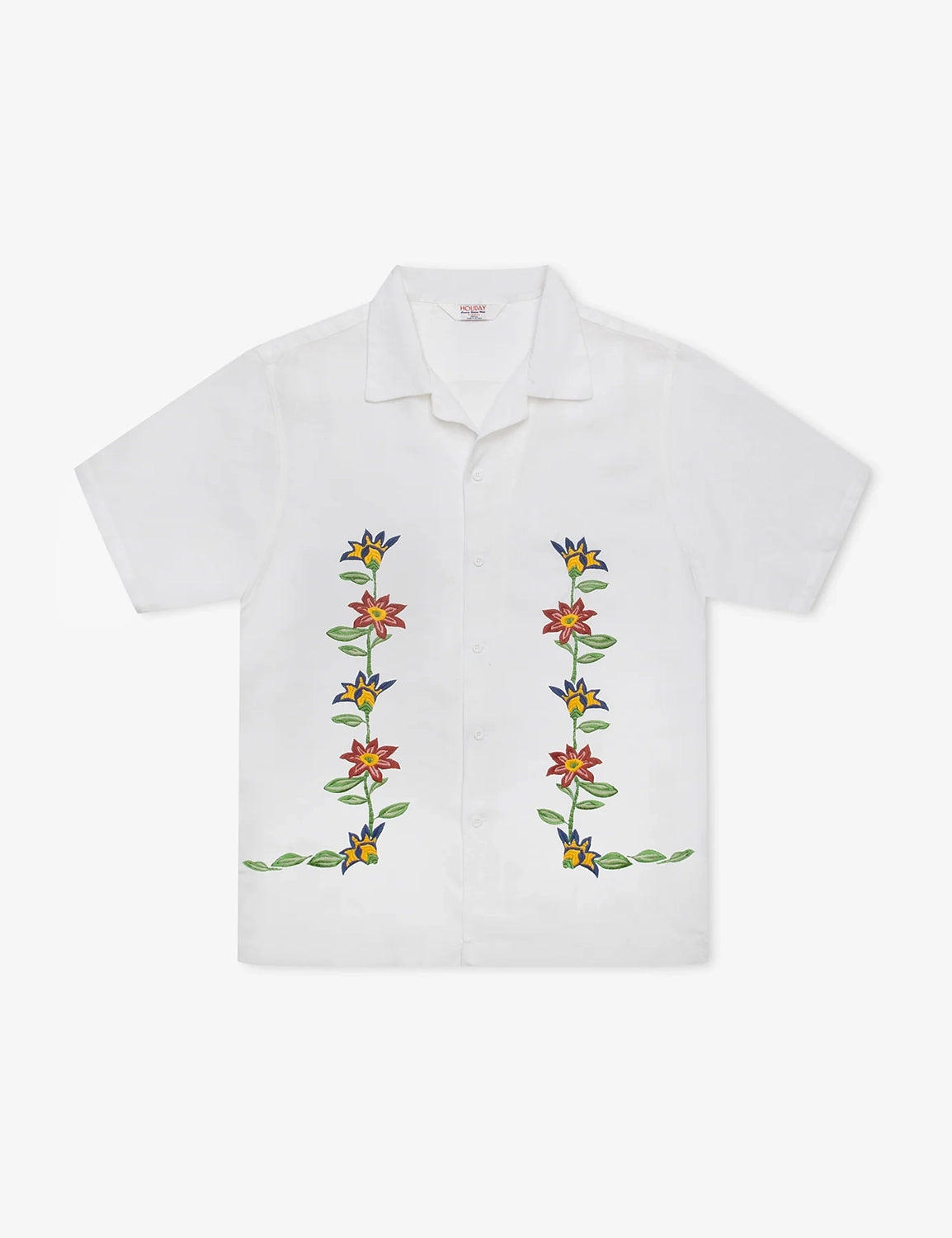 MR SIMPLE DAHLIA EMBROIDERED LINEN BLEND S/S SHIRT M043302