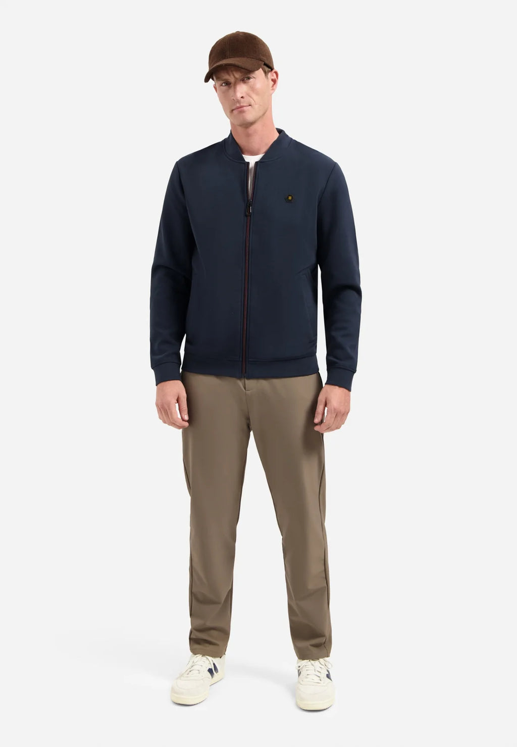 NO EXCESS FULL ZIP PIQUE KNITTED BOMBER SWEATSHIRT N1006