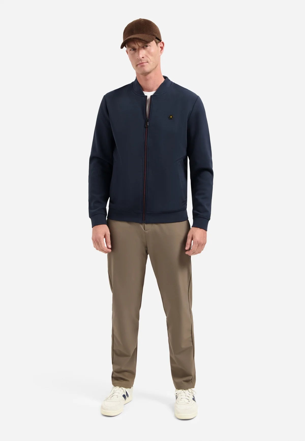 NO EXCESS FULL ZIP PIQUE KNITTED BOMBER SWEATSHIRT N1006
