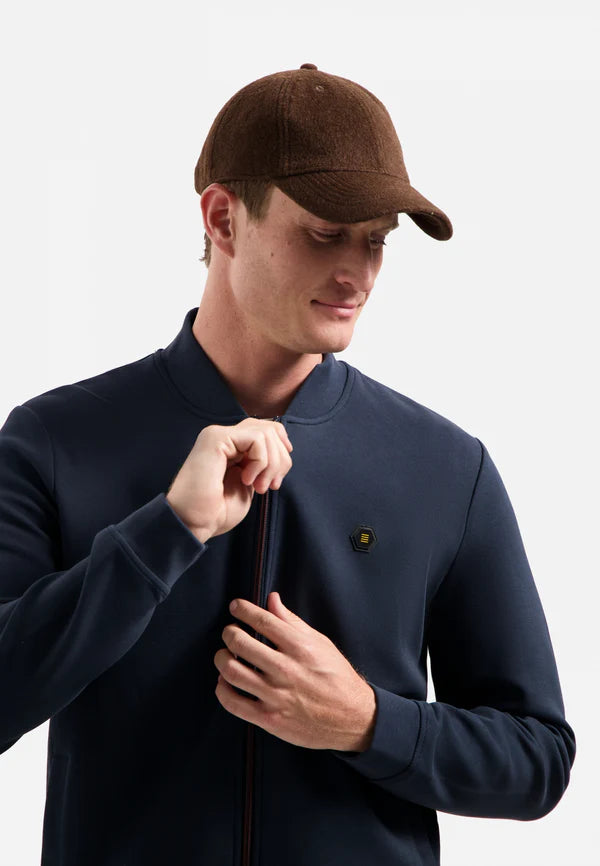 NO EXCESS FULL ZIP PIQUE KNITTED BOMBER SWEATSHIRT N1006
