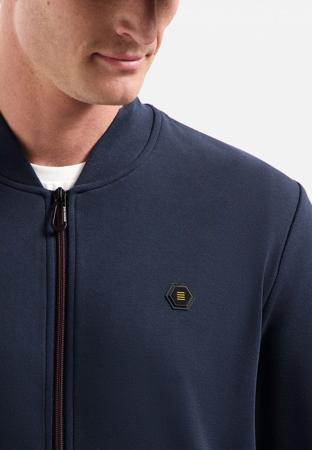 NO EXCESS FULL ZIP PIQUE KNITTED BOMBER SWEATSHIRT N1006