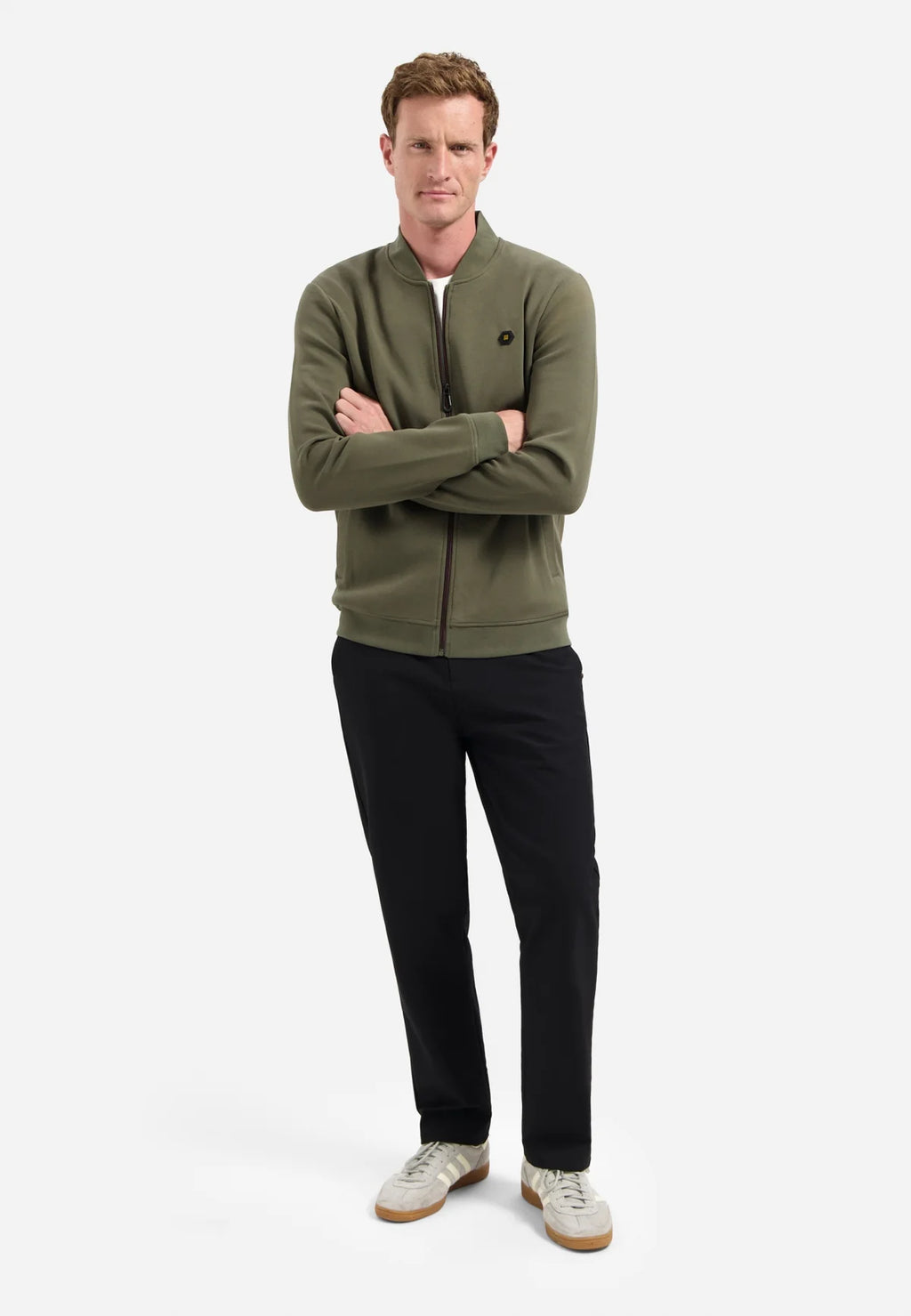 NO EXCESS FULL ZIP PIQUE KNITTED BOMBER SWEATSHIRT N1006