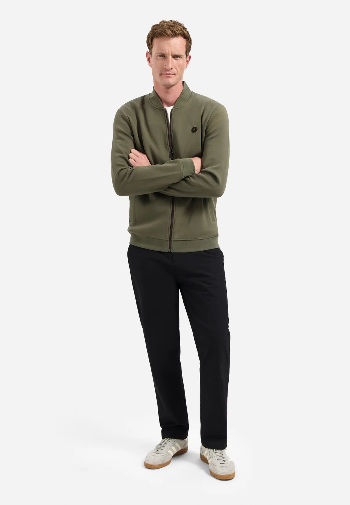 NO EXCESS FULL ZIP PIQUE KNITTED BOMBER SWEATSHIRT N1006