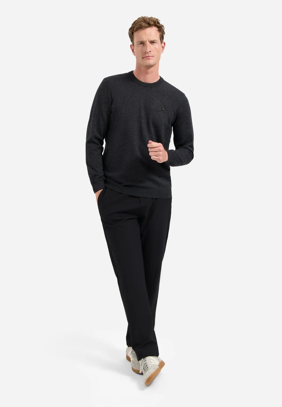 NO EXCESS CREW NECK MELANGE PULLOVER N2180