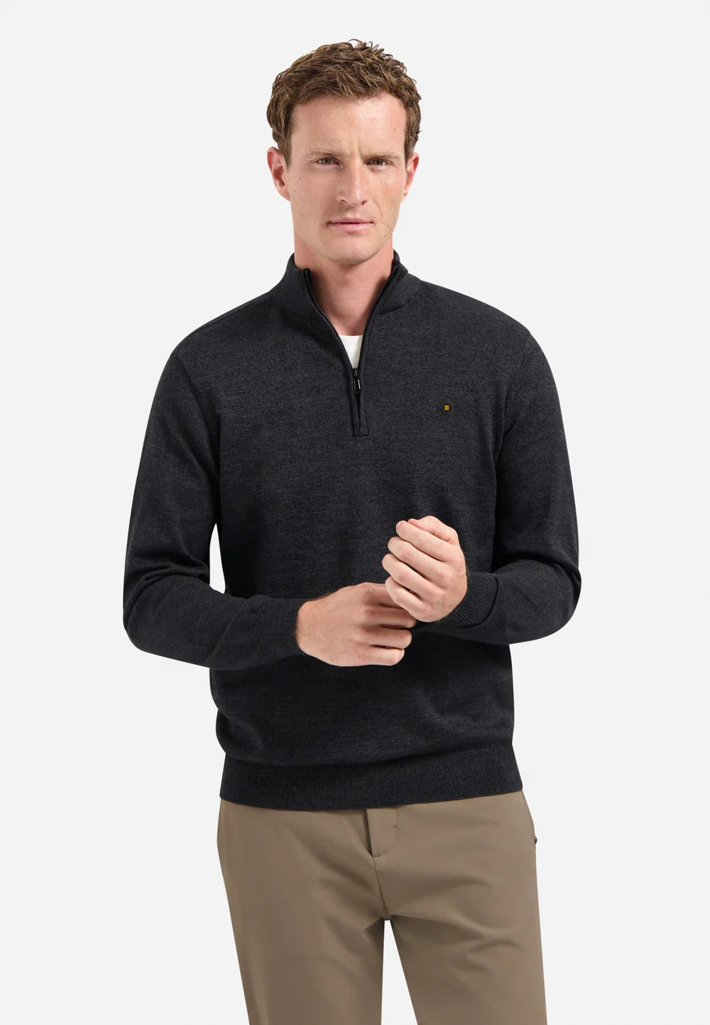 NO EXCESS HALF ZIP MELANGE PULLOVER N2185