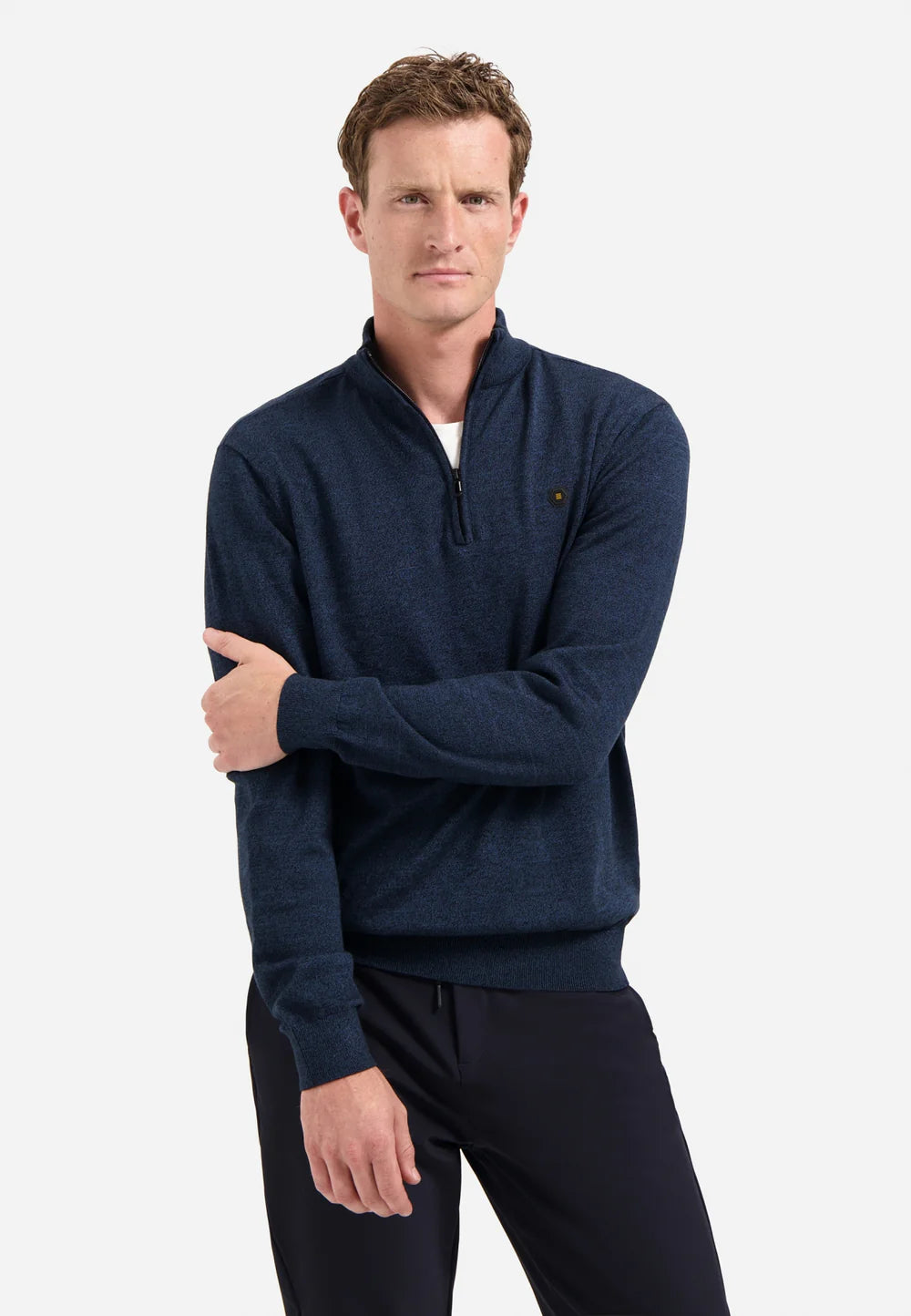 NO EXCESS HALF ZIP MELANGE PULLOVER N2185
