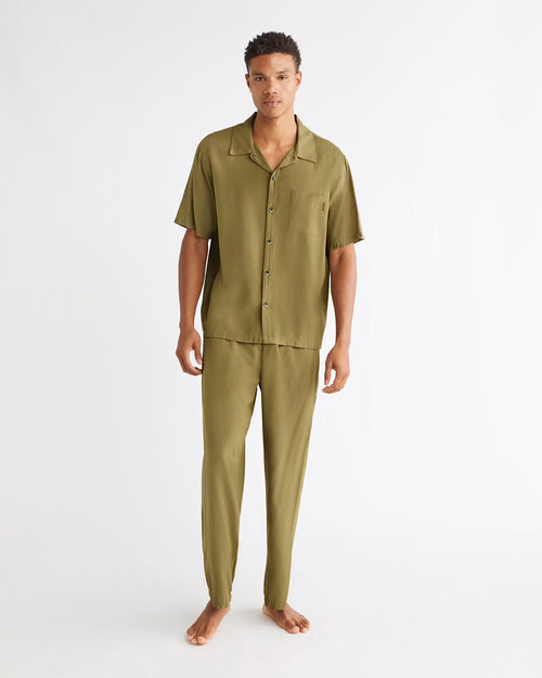 CALVIN KLEIN WOVEN VISCOSE S/S BUTTON DOWN PYJAMA SHIRT NM2578
