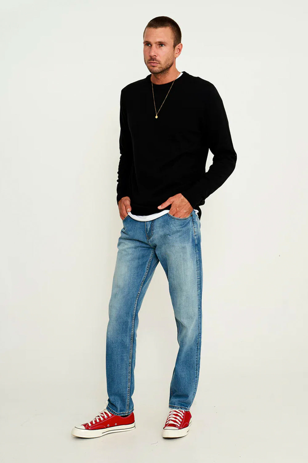 MR SIMPLE RECYCLED CASHMERE CREW NECK KNIT