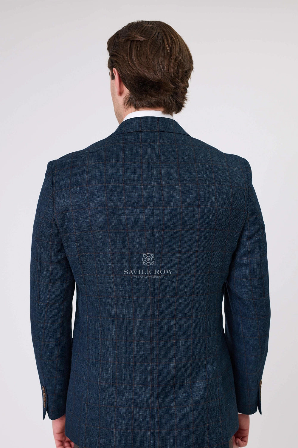 SAVILE ROW ABRAM WOOL LINEN MIX BW6 CHECK BLAZER SJ01BBA