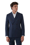 DOM BAGNATO TOMMASO 100% WOOL DOUBLE BREASTED PINSTRIPE SUIT JACKET FDU4174