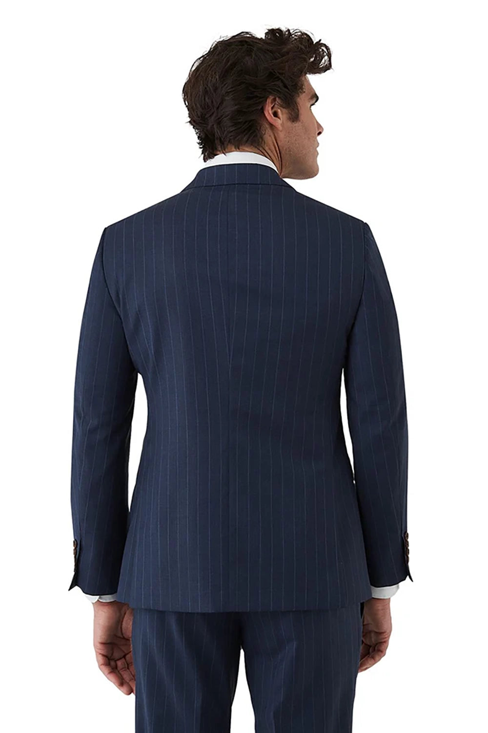 DOM BAGNATO TOMMASO 100% WOOL DOUBLE BREASTED PINSTRIPE SUIT JACKET FDU4174