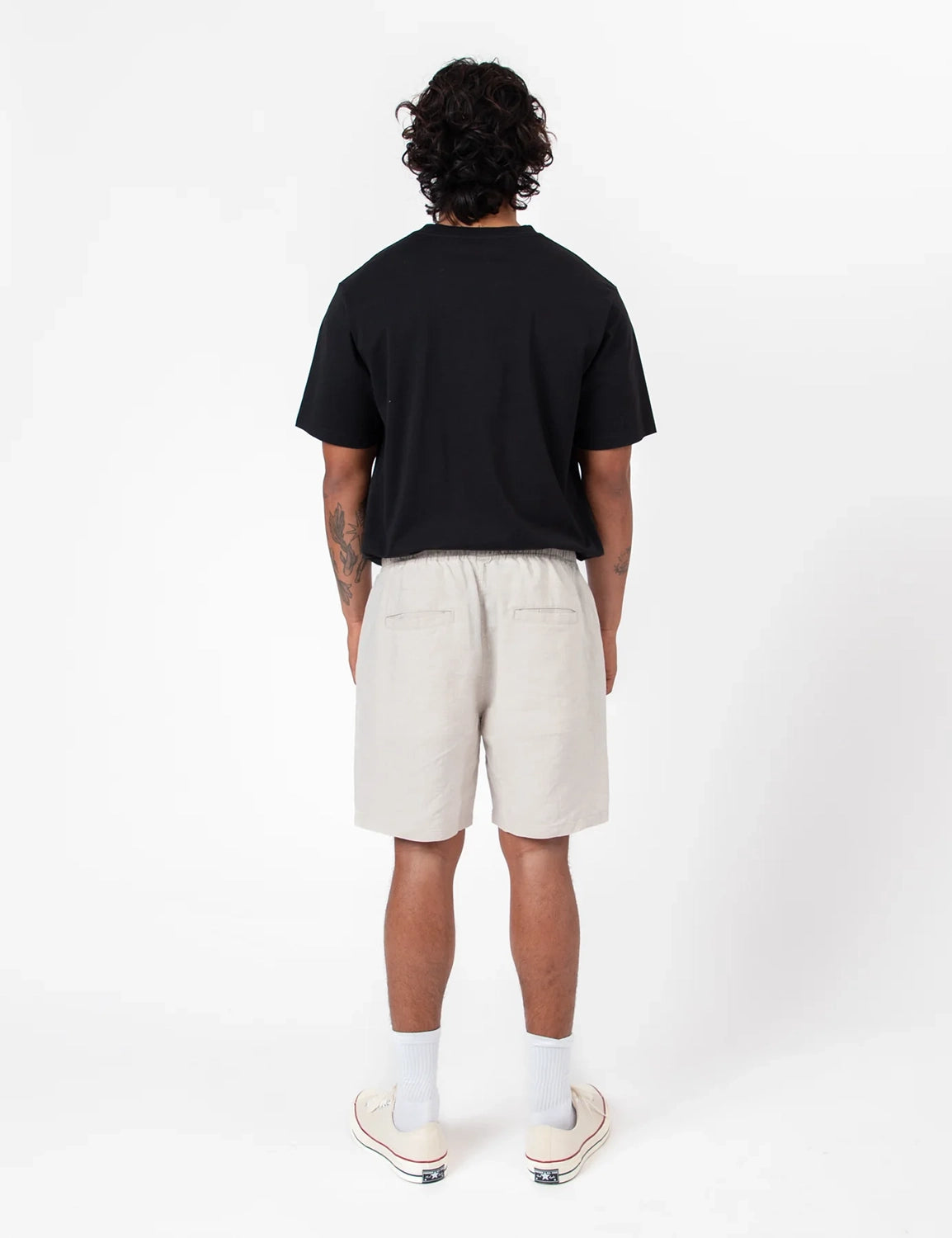 MR SIMPLE HUCK EMBROIDERED LINEN SHORT M103710