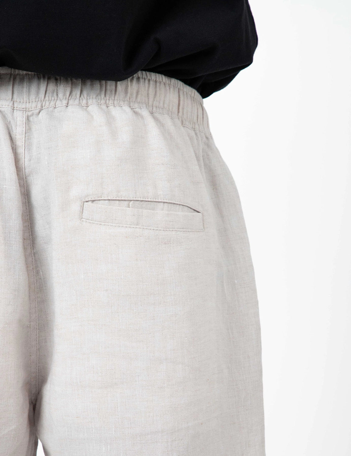 MR SIMPLE HUCK EMBROIDERED LINEN SHORT M103710