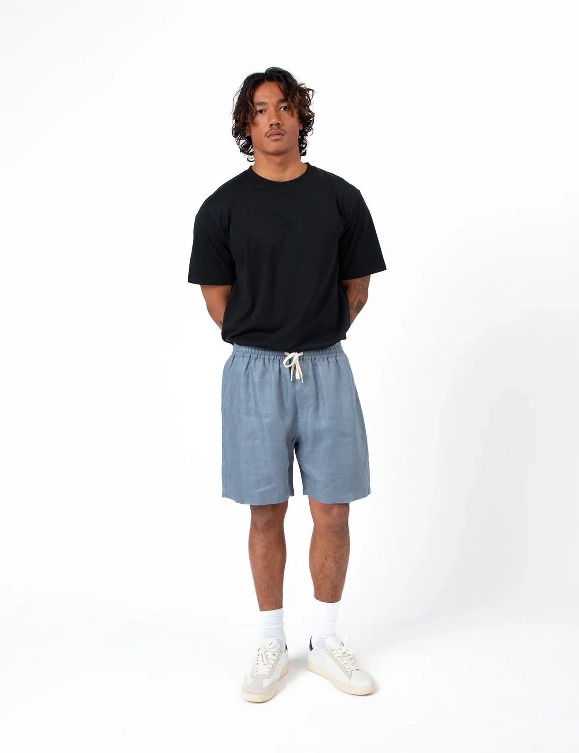 MR SIMPLE BURBANK LINEN HERRINGBONE SHORT M103716