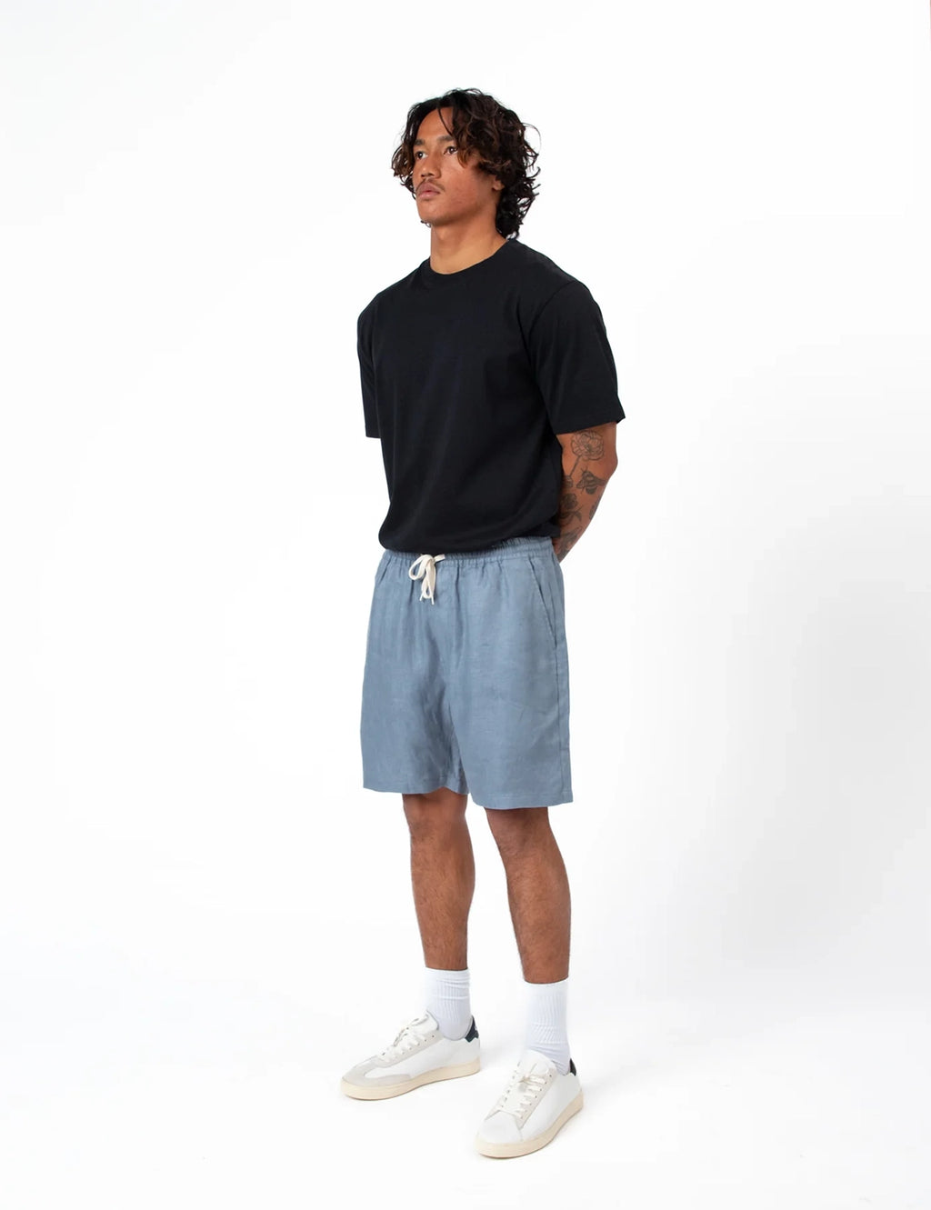 MR SIMPLE BURBANK LINEN HERRINGBONE SHORT M103716
