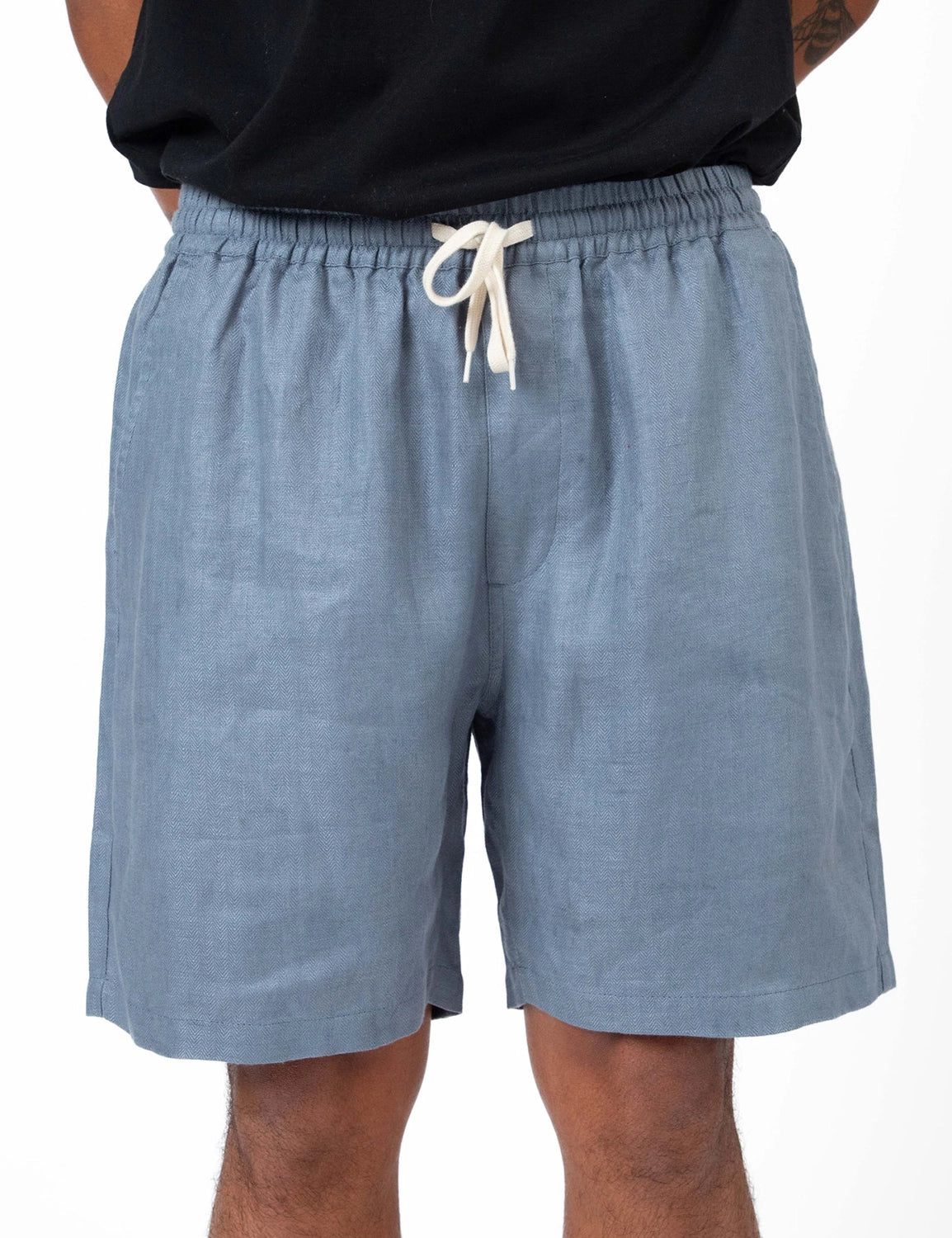 MR SIMPLE BURBANK LINEN HERRINGBONE SHORT M103716