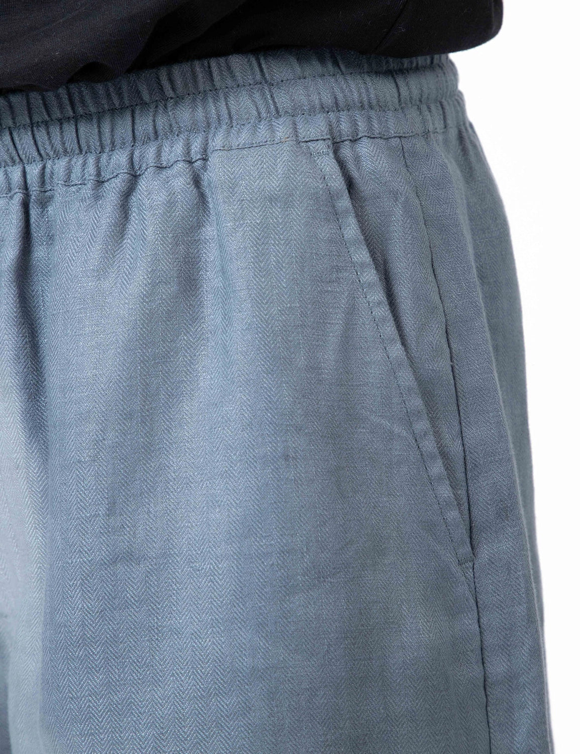 MR SIMPLE BURBANK LINEN HERRINGBONE SHORT M103716