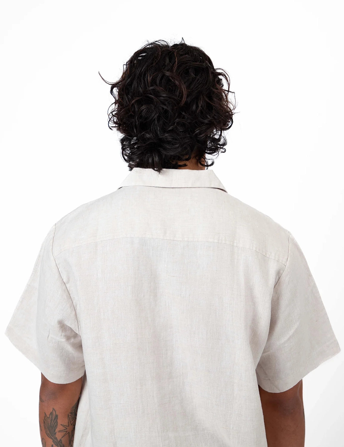MR SIMPLE HUCK EMBROIDERED LINEN S/S SHIRT M043810
