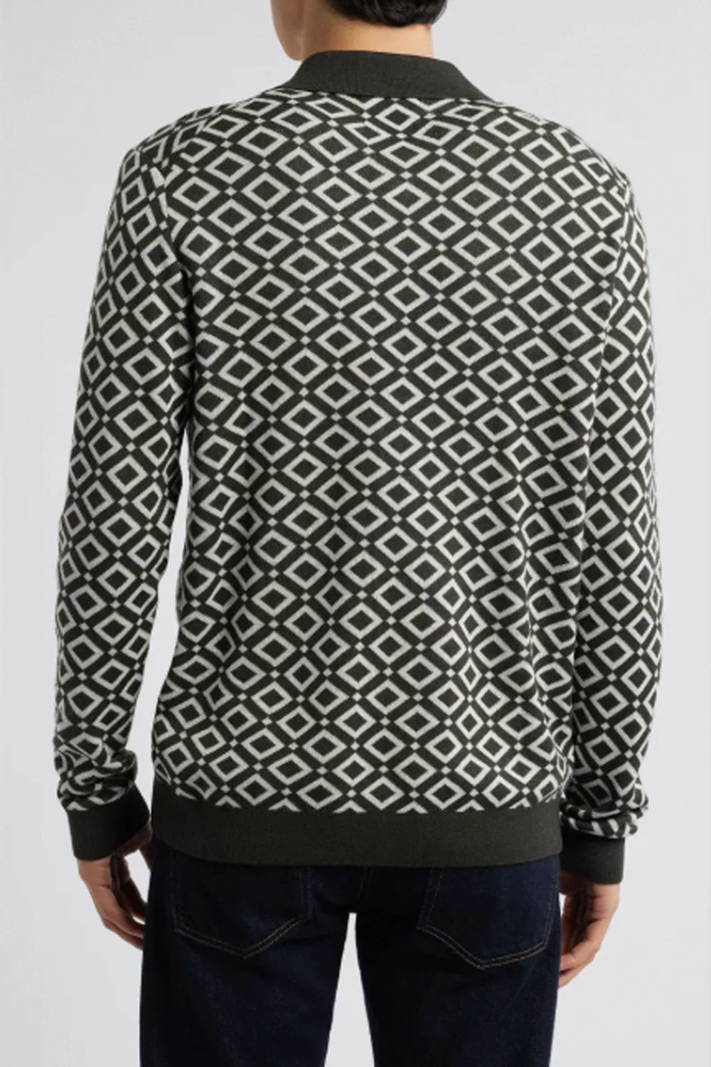 NN07 THOR JACQUARD PATTERN L/S POLO CARDIGAN 6584