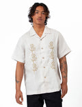 MR SIMPLE HUCK EMBROIDERED LINEN S/S SHIRT M043810