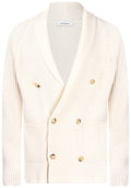 GRAN SASSO DOUBLE BREASTED SHAWL WOOL RIB CARDIGAN 13183