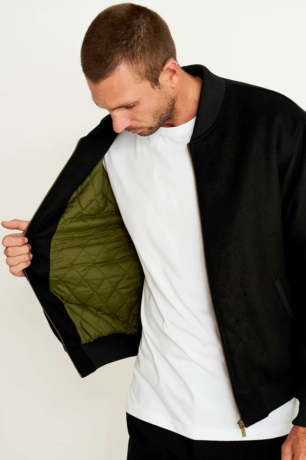 MR SIMPLE WOOL BOMBER JACKET