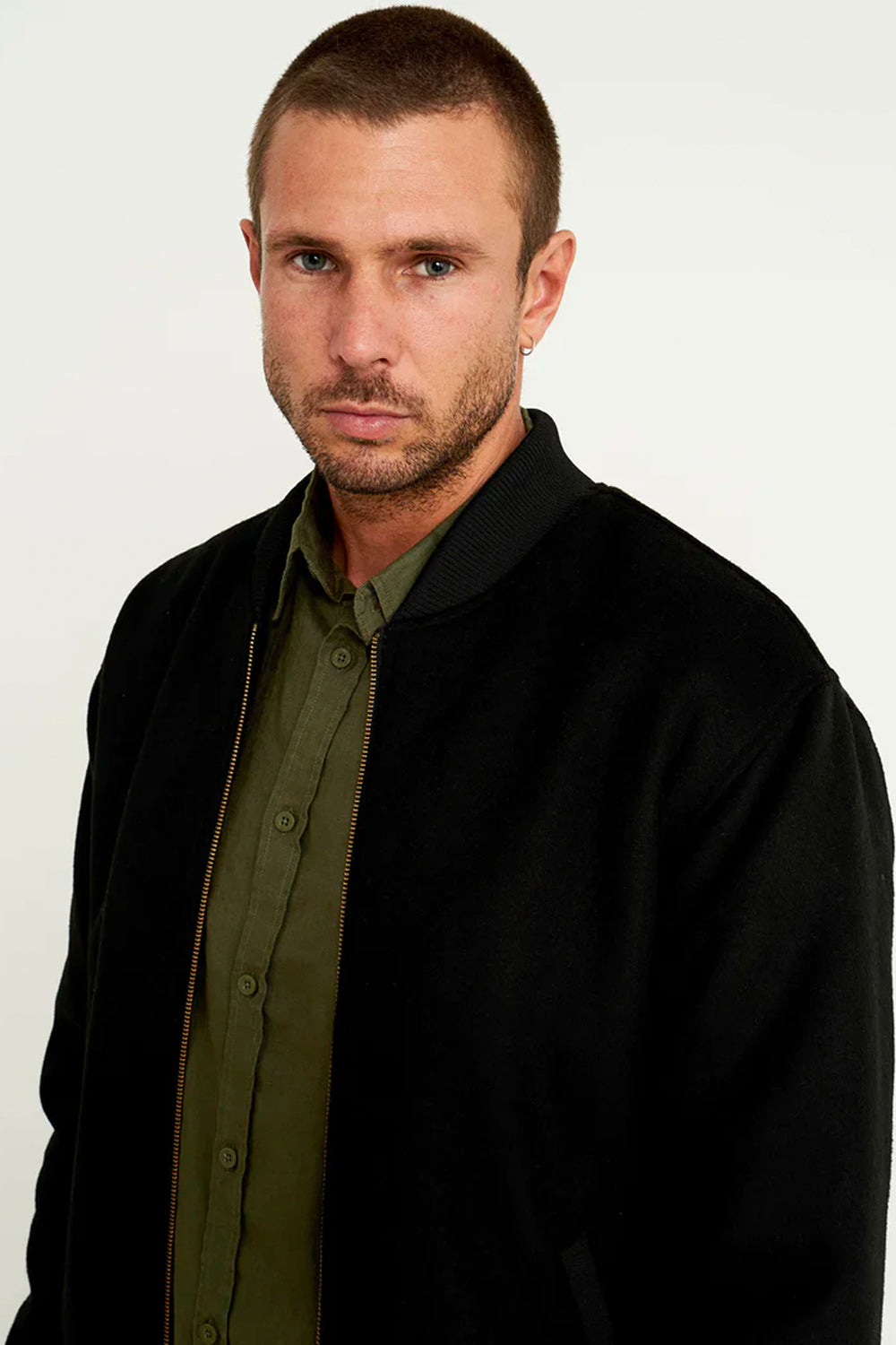 MR SIMPLE WOOL BOMBER JACKET