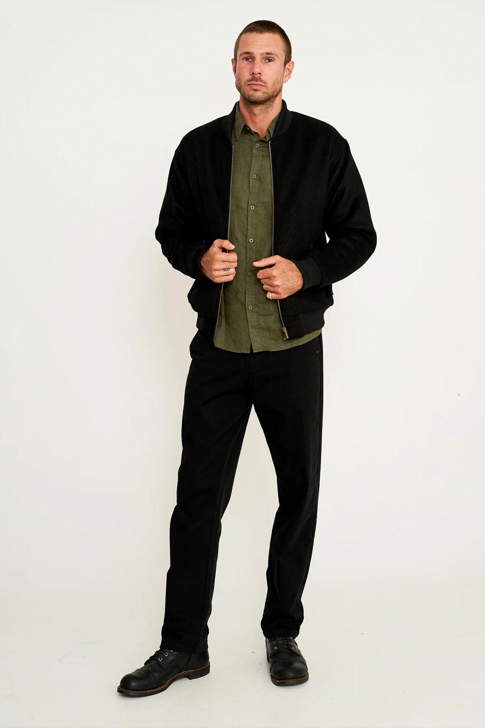 MR SIMPLE WOOL BOMBER JACKET