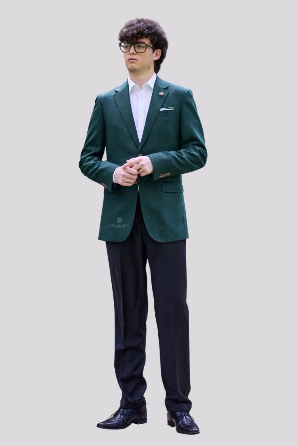Savile Row Abram Wool Linen Fancy Blazer SJ01FBA in olive at Hartfords Menswear