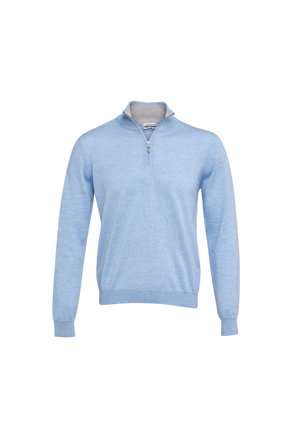 VISCONTI PURE ITALIAN MERINO MOCK ZIP NECK KNIT VISMZIP