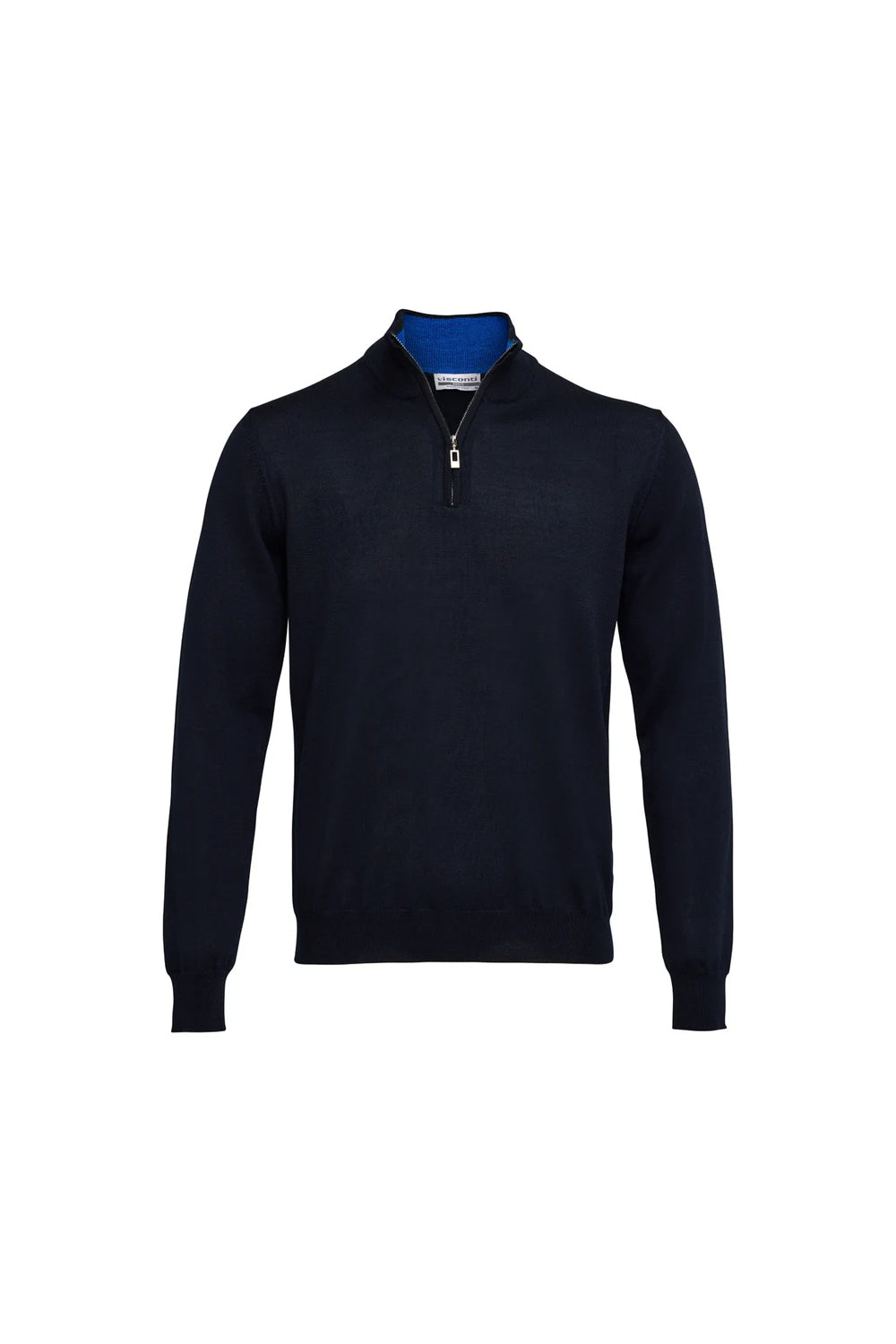 VISCONTI PURE ITALIAN MERINO MOCK ZIP NECK KNIT VISMZIP