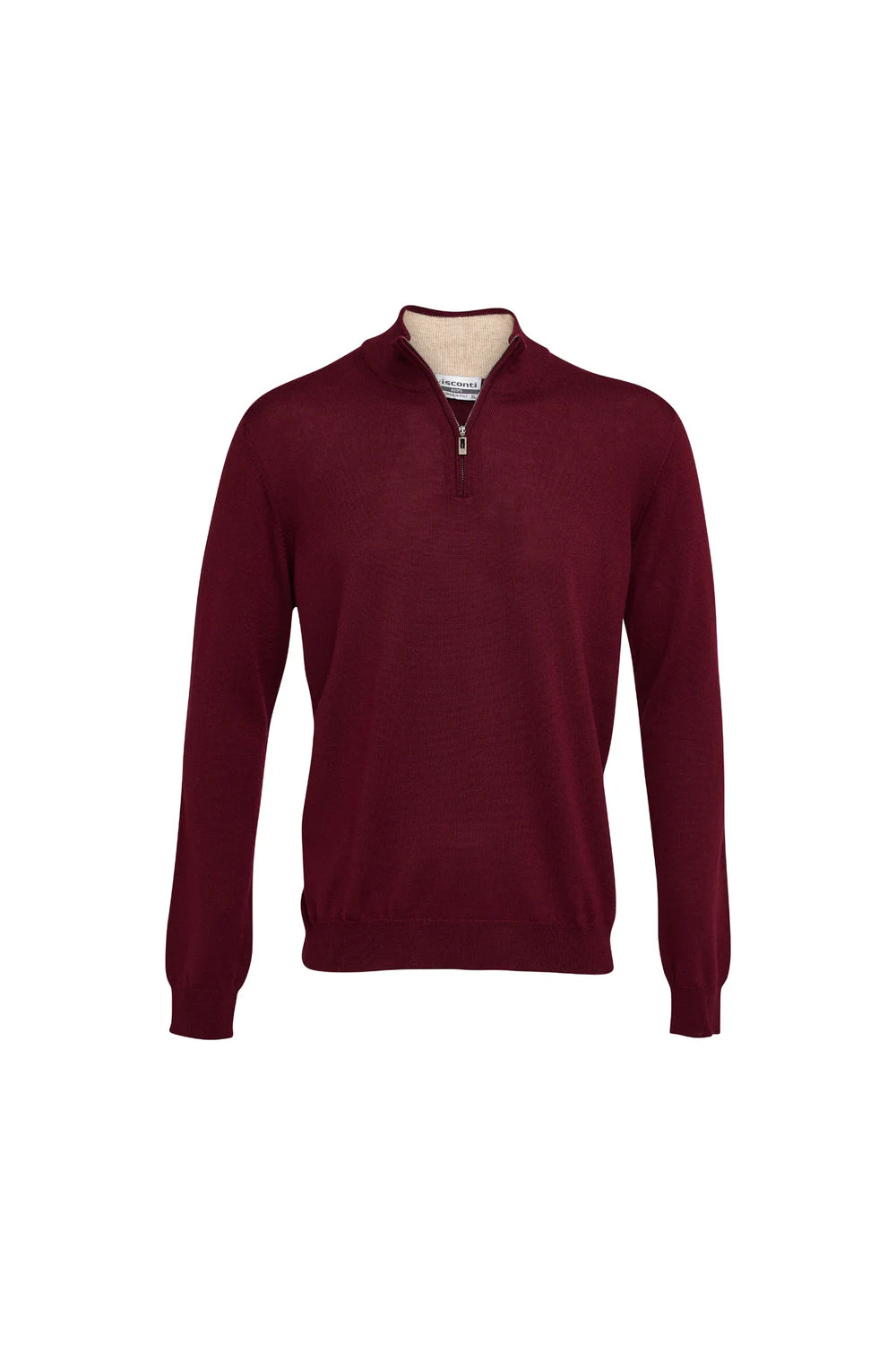 VISCONTI PURE ITALIAN MERINO MOCK ZIP NECK KNIT VISMZIP