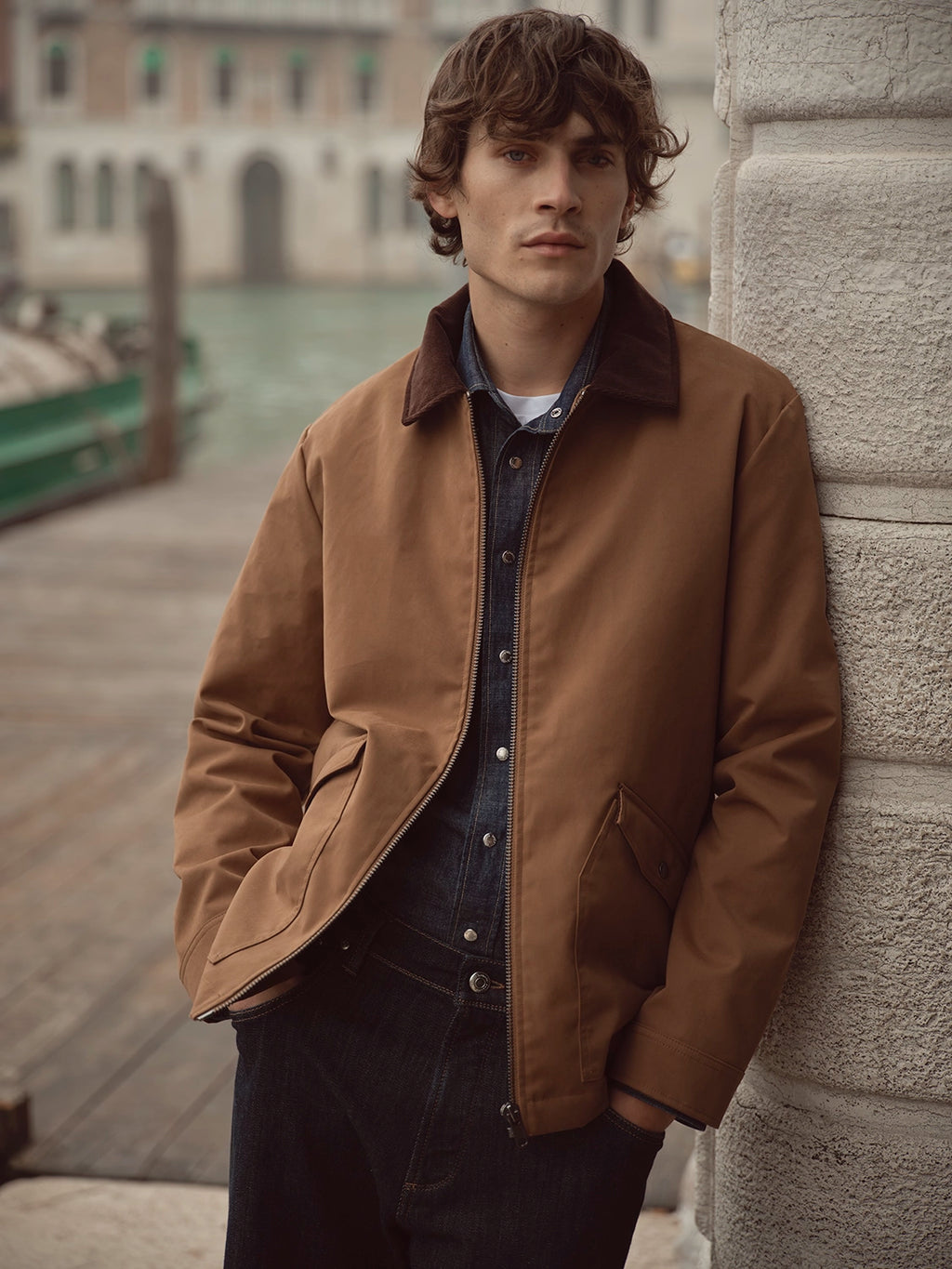 BUGATTI CORDUROY COLLAR ZIP THRU JACKET 81084