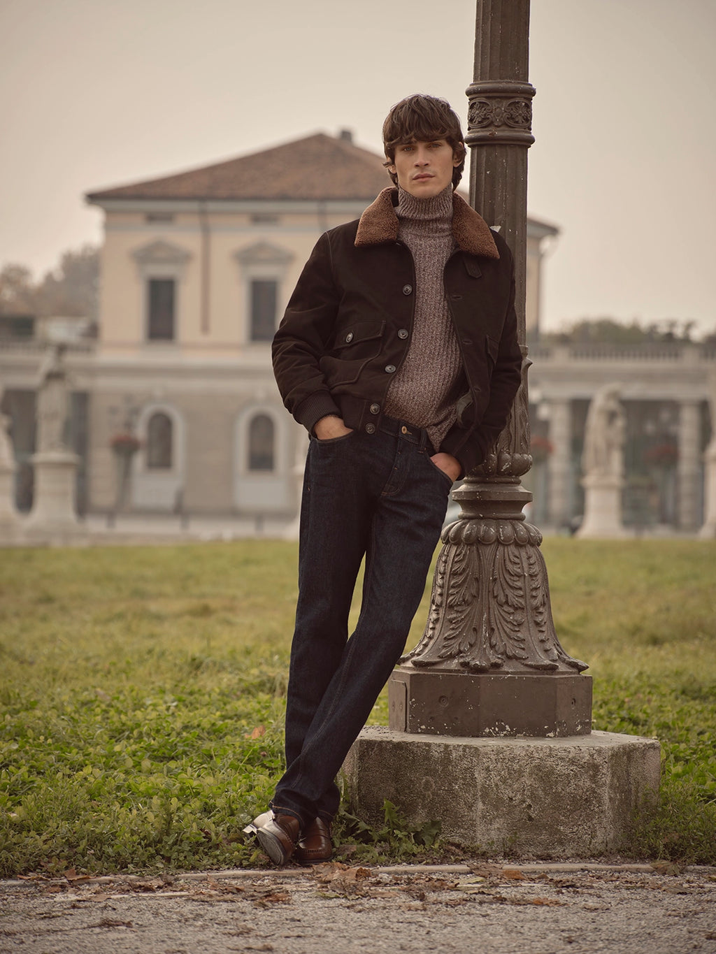 BUGATTI NUBUCK COW LEATHER SHERPA COLLAR JACKET 225105
