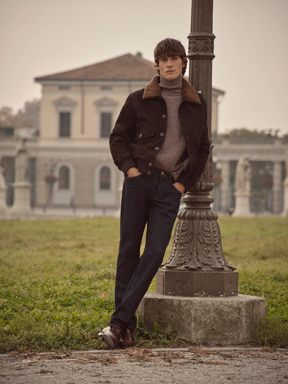 BUGATTI NUBUCK COW LEATHER SHERPA COLLAR JACKET 225105