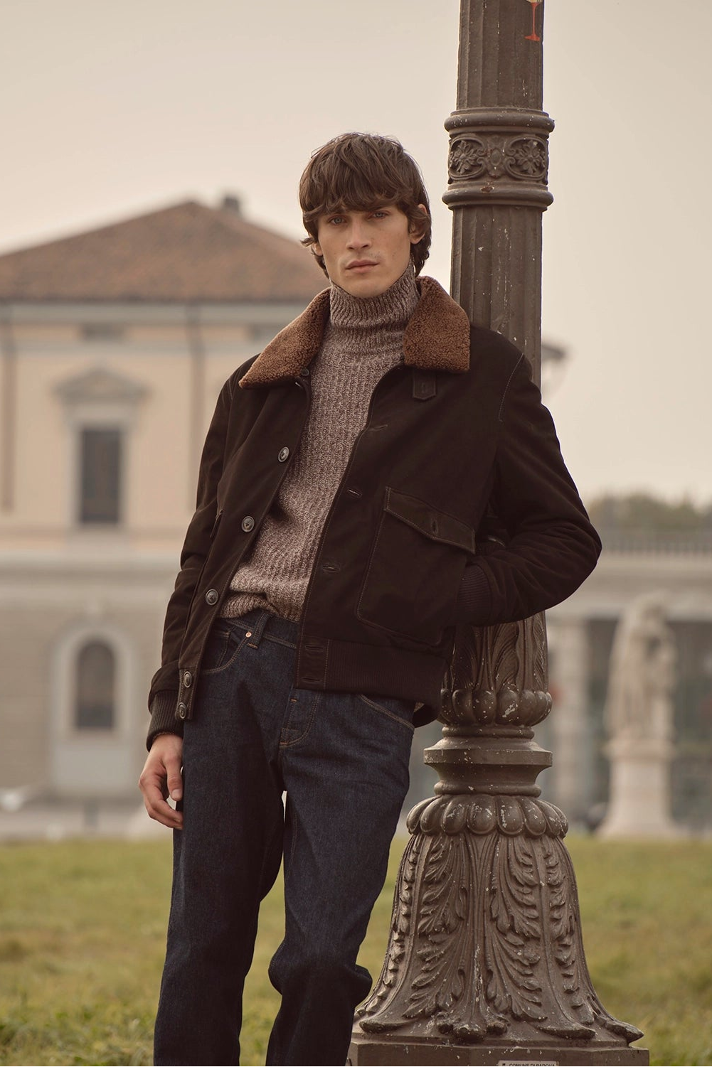 BUGATTI NUBUCK COW LEATHER SHERPA COLLAR JACKET 225105