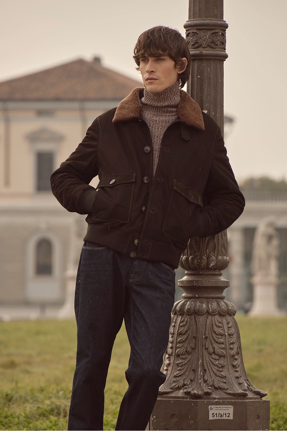 BUGATTI NUBUCK COW LEATHER SHERPA COLLAR JACKET 225105