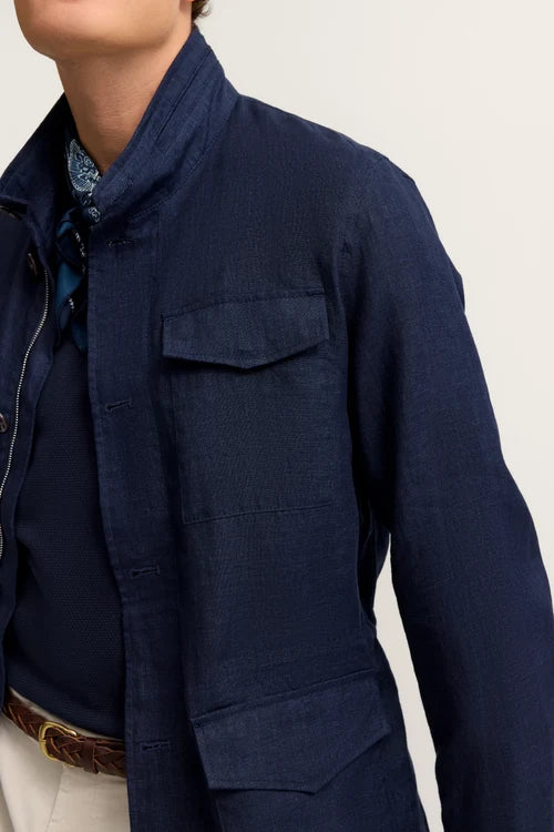 BUGATTI 100% LINEN UTILITY JACKET 11045